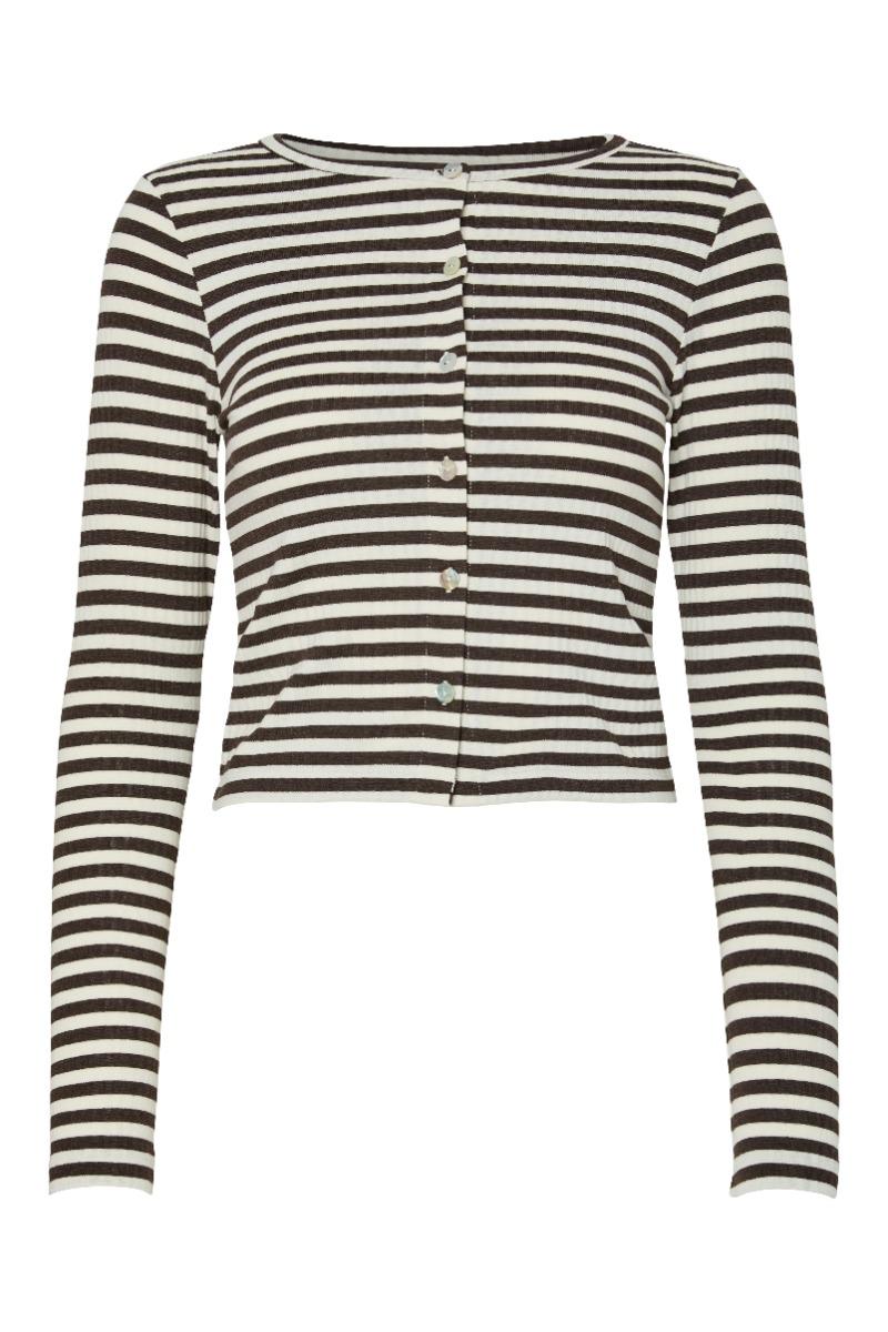 Cardigan   Laya Ls O Neck Cardigan   Chicory Coffee fra Pieces