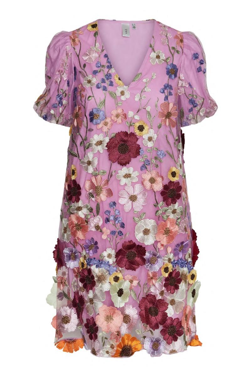 Y.a.s   Kjole   Flowering Ss Dress   Pink Lavender Flower (levering Start April) fra Yas