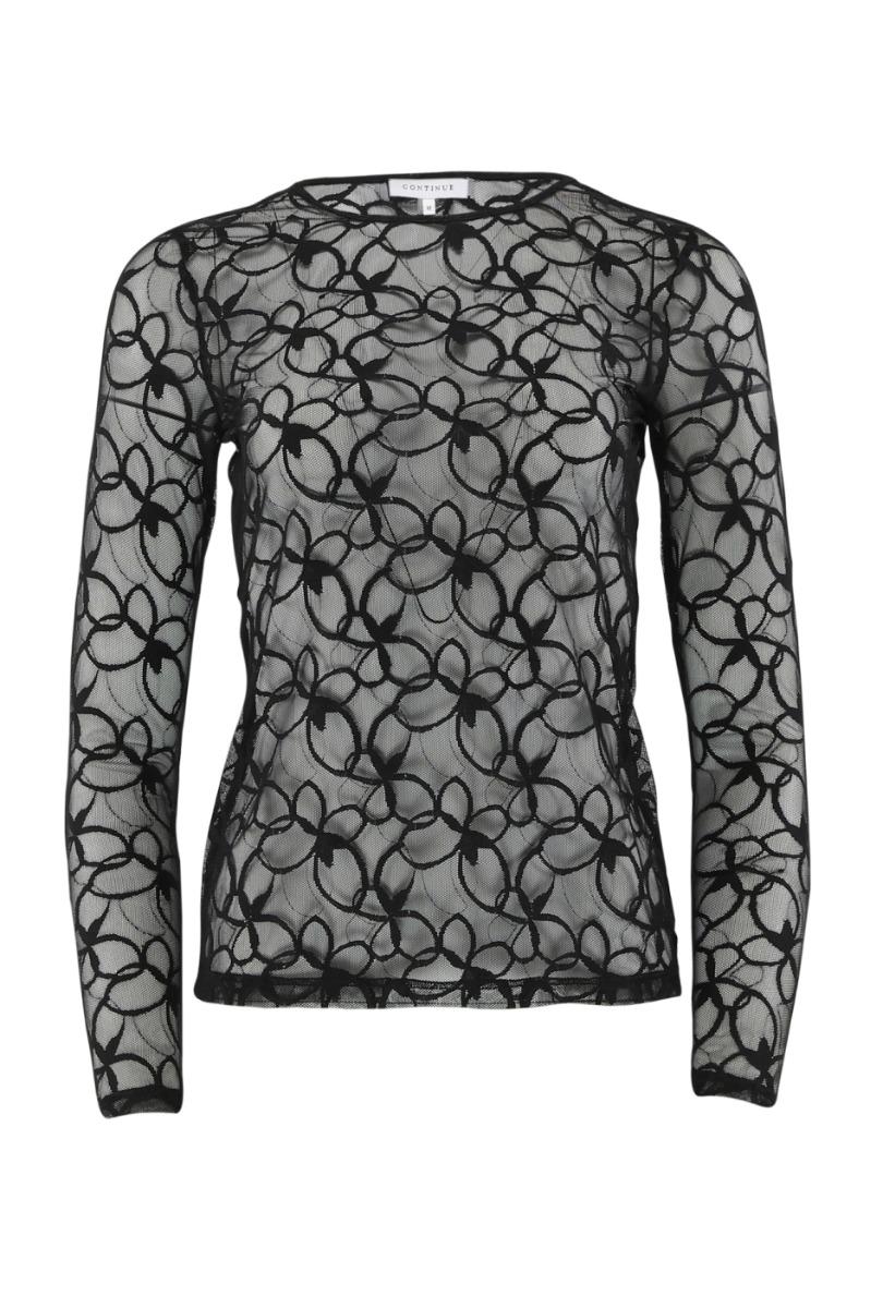 Bluse Shannie Mesh 01 Black fra Continue