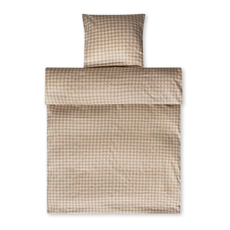 Levi Sengetøj   Stardust Check Beige   Baby Dk fra That's Mine