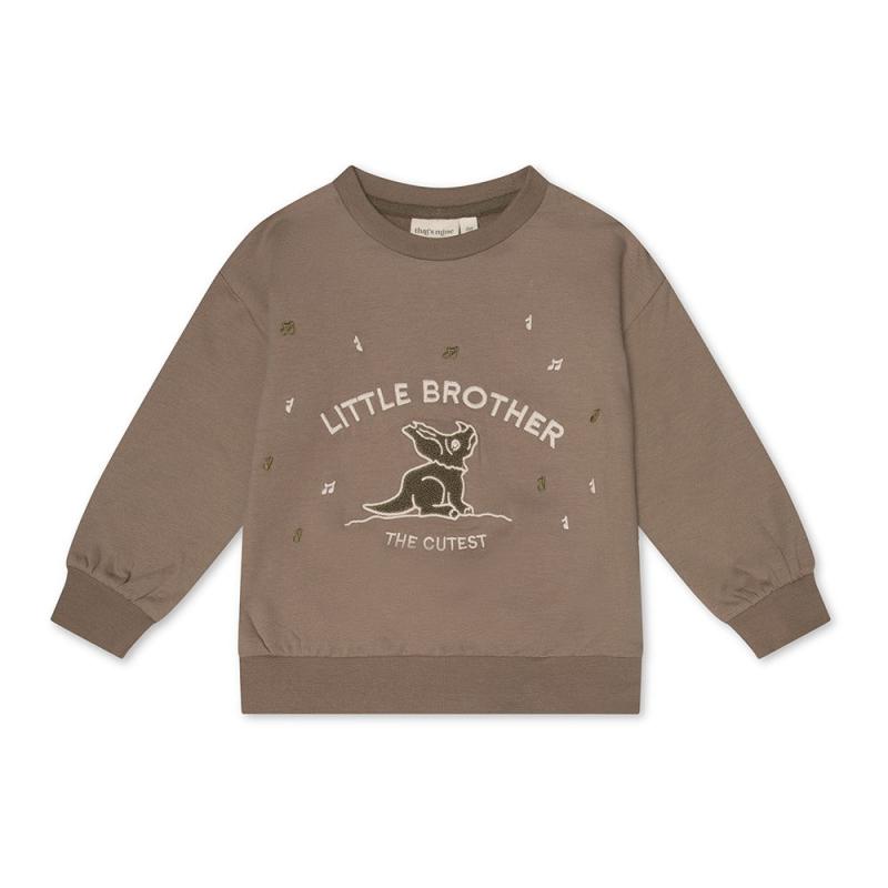 Finley Lillebror Sweatshirt   Fossil   80cm   12m fra That's Mine
