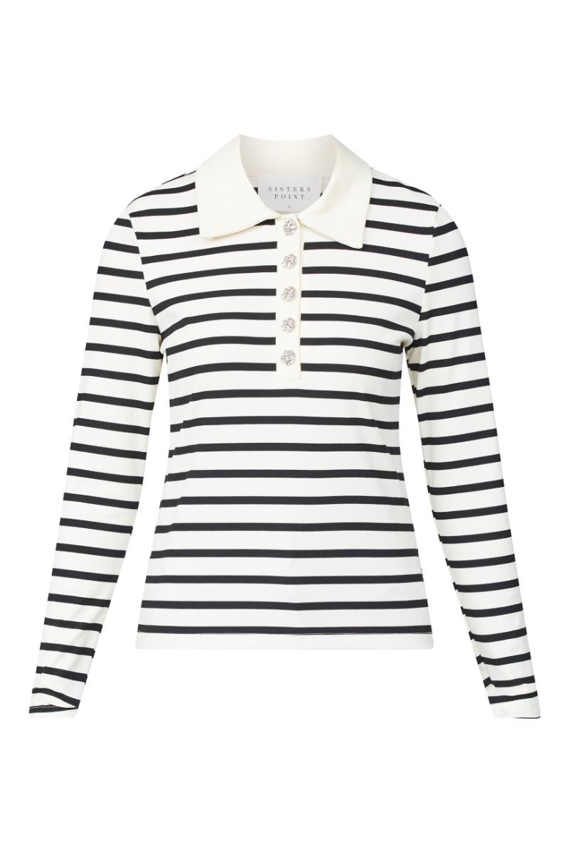 Bluse   Vepi Polo   Cream Black fra Sisters Point