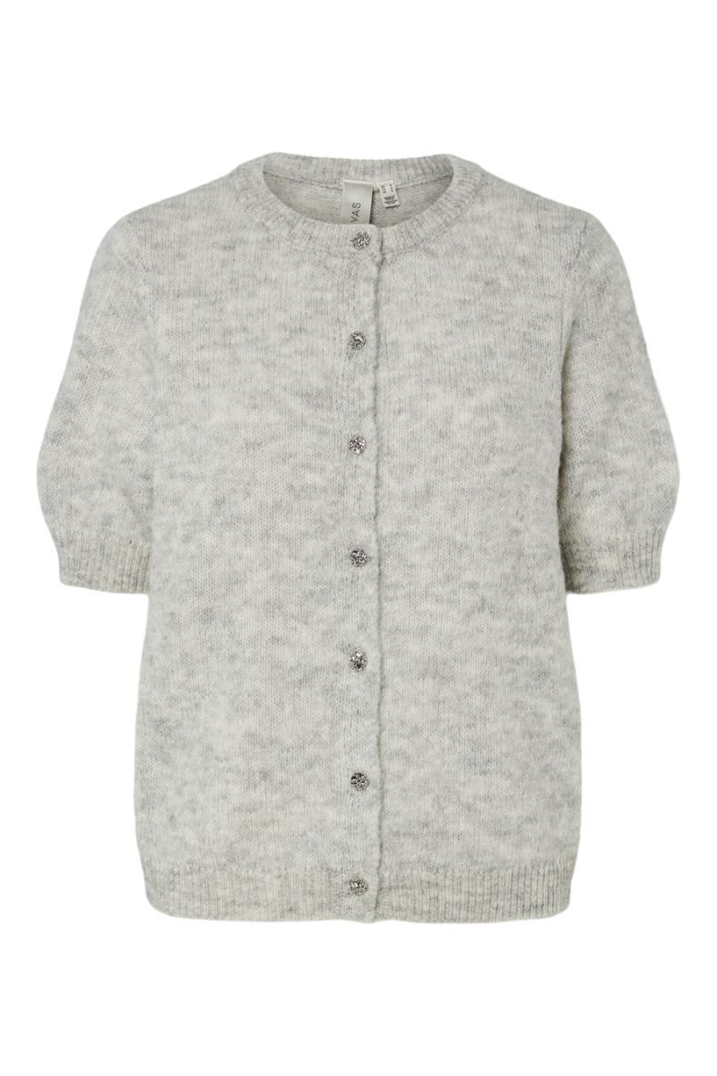 Y.a.s   Cardigan    Annika Ss Cardigan   Light Grey Melange fra Yas