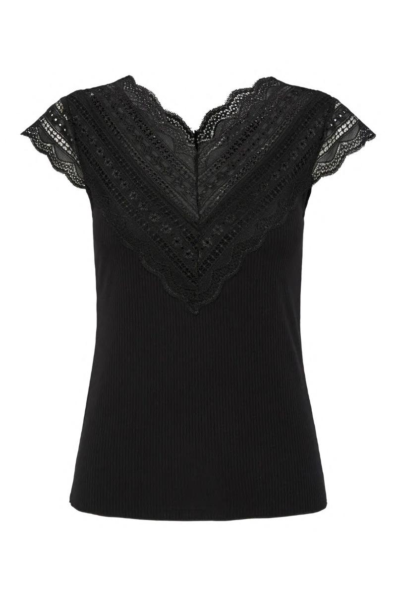 Y.a.s   Top   Ellina Capsleeve Top   Black fra Yas