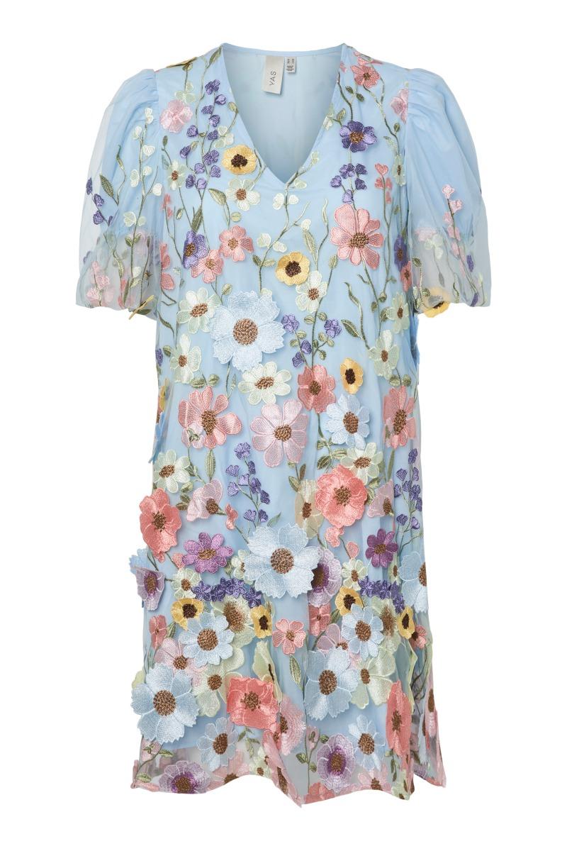 Y.a.s   Kjole     Flowering Ss Dress New   Show Halogen Blue (levering Start April) fra Yas