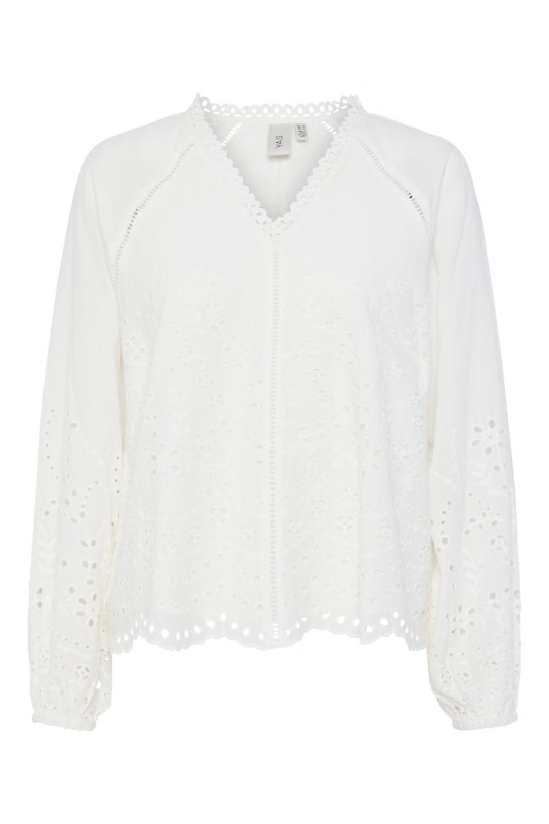 Y.a.s   Bluse     Luma Ls V Neck Top S.   Star White fra Yas
