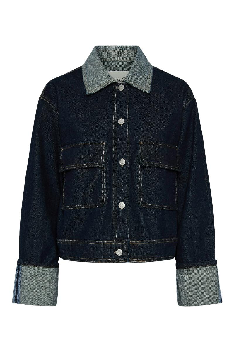 Y.a.s   Jakke     Maria Ls Denim Jacket S.   Dark Blue Denim fra Yas