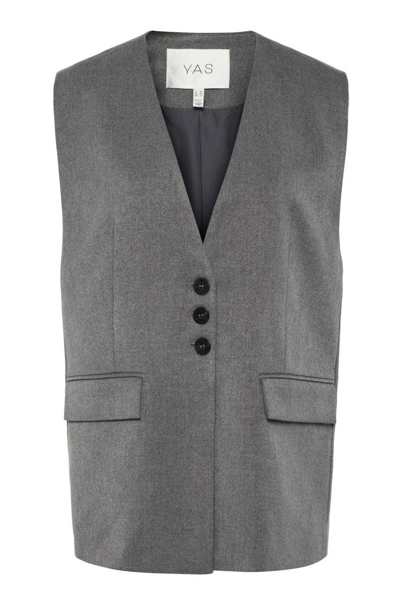 Y.a.s   Vest     Dena Waistcoat   Grey Melange fra Yas