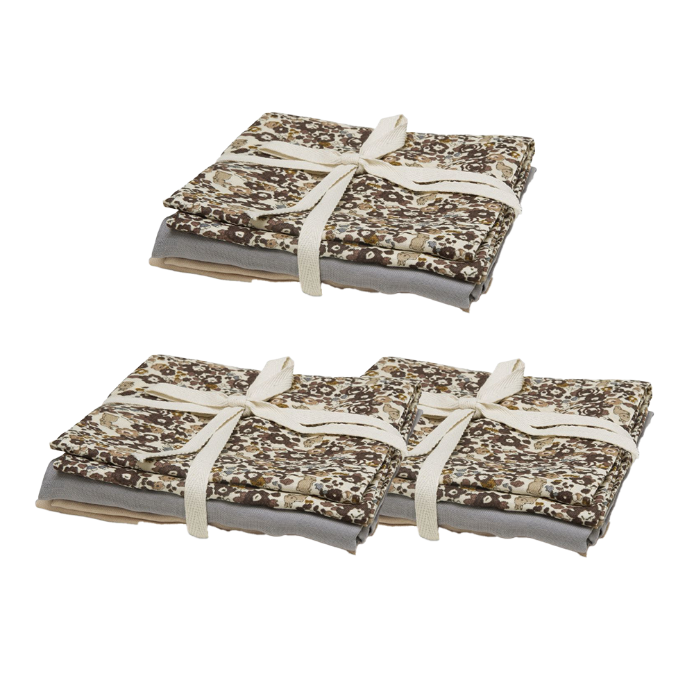 Stofbleer   Flora Bunnies Rose Taupe 3 X 3 Stk. fra That's Mine