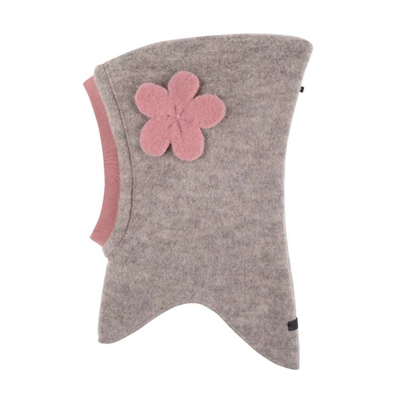 Elefanthue M. Blomst   Uld Fleece   Moonrock fra Pure Pure