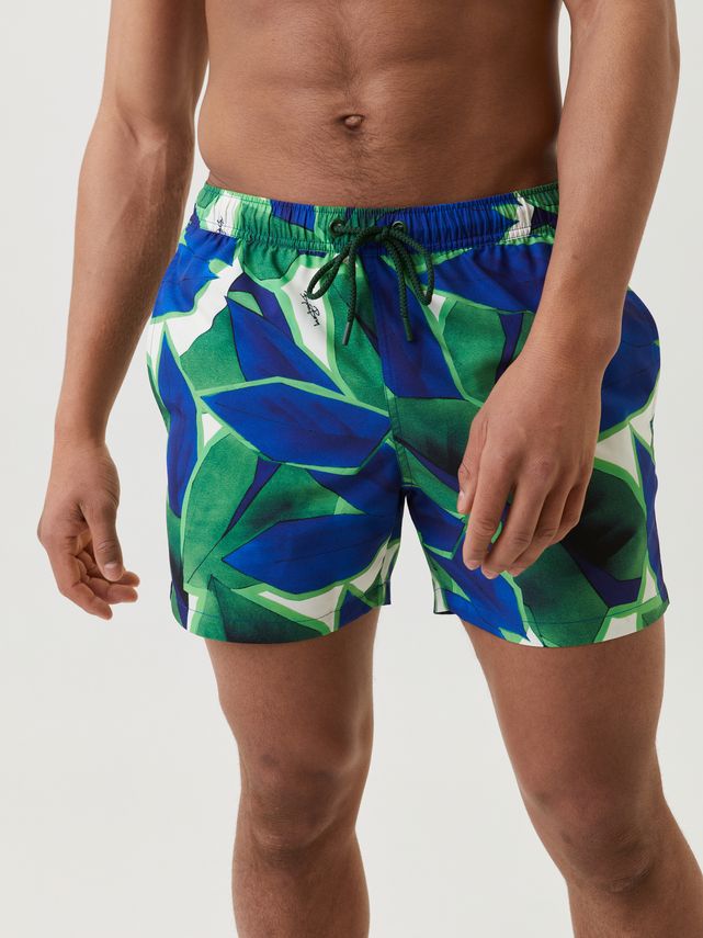 Borg Print Swim Shorts, Bb Summer Leafs fra Björn Borg