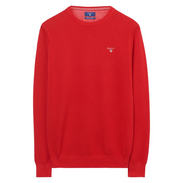 Cotton Pique Crew fra Gant