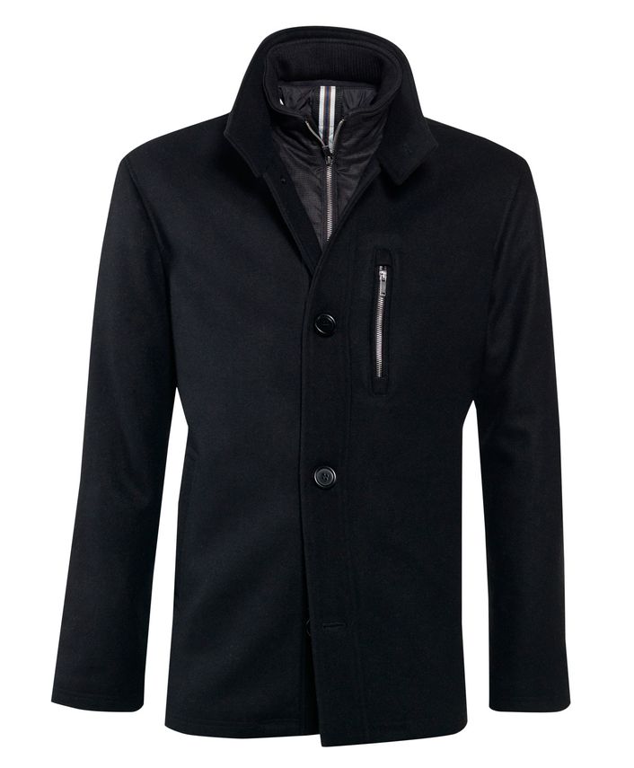 Mens 3 4 Wool Jacket fra Black Blue