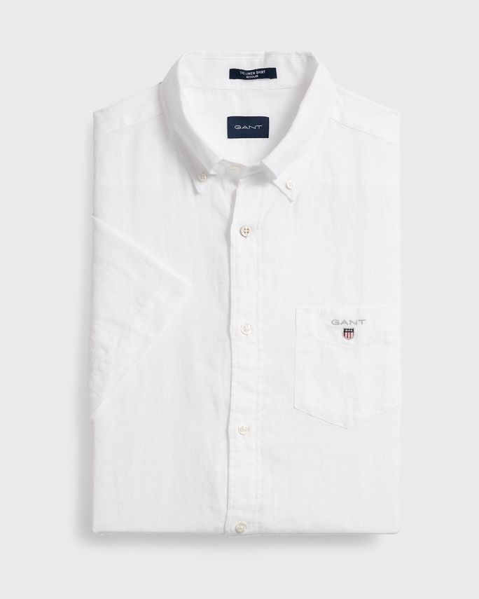 The Linen Shirt Reg Ss  Bd fra Gant