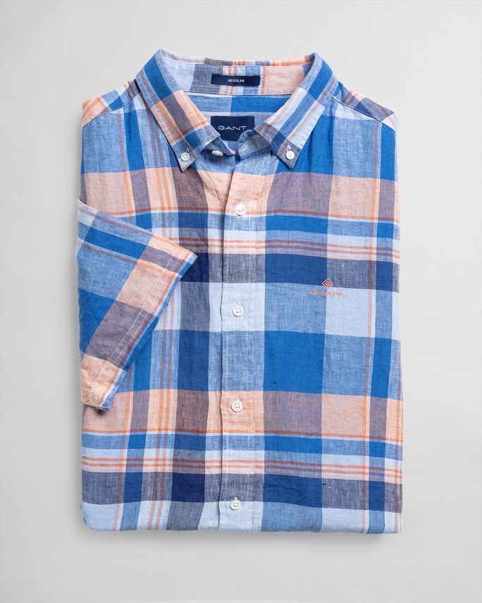 D2. Linen Madras Reg Bd Ss Sun fra Gant