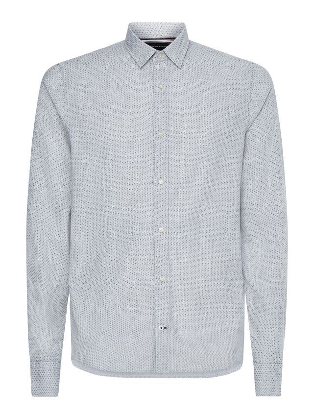 Slim Cashmere Touch Print Shir fra Tommy Hilfiger
