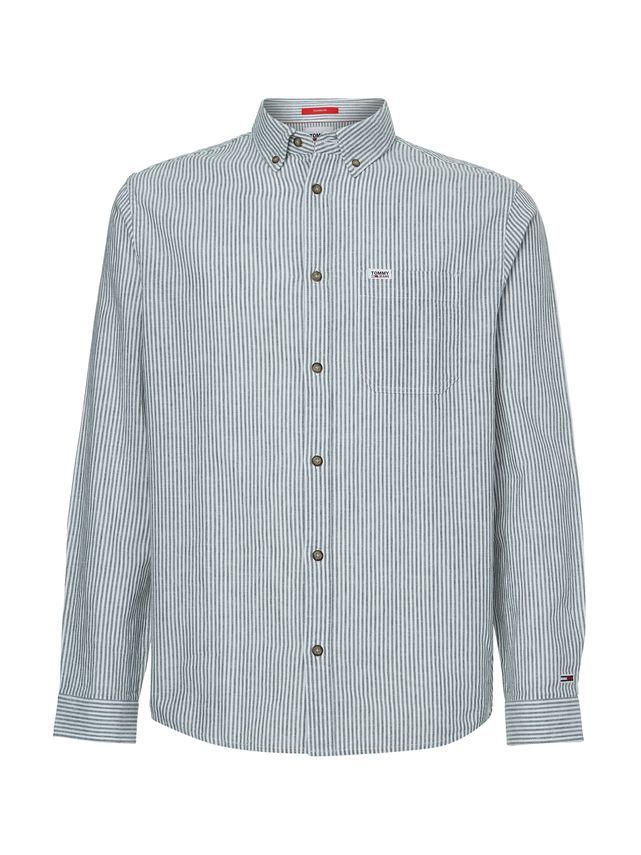 Tjm Striped Linen Blend Shirt fra Tommy Jeans