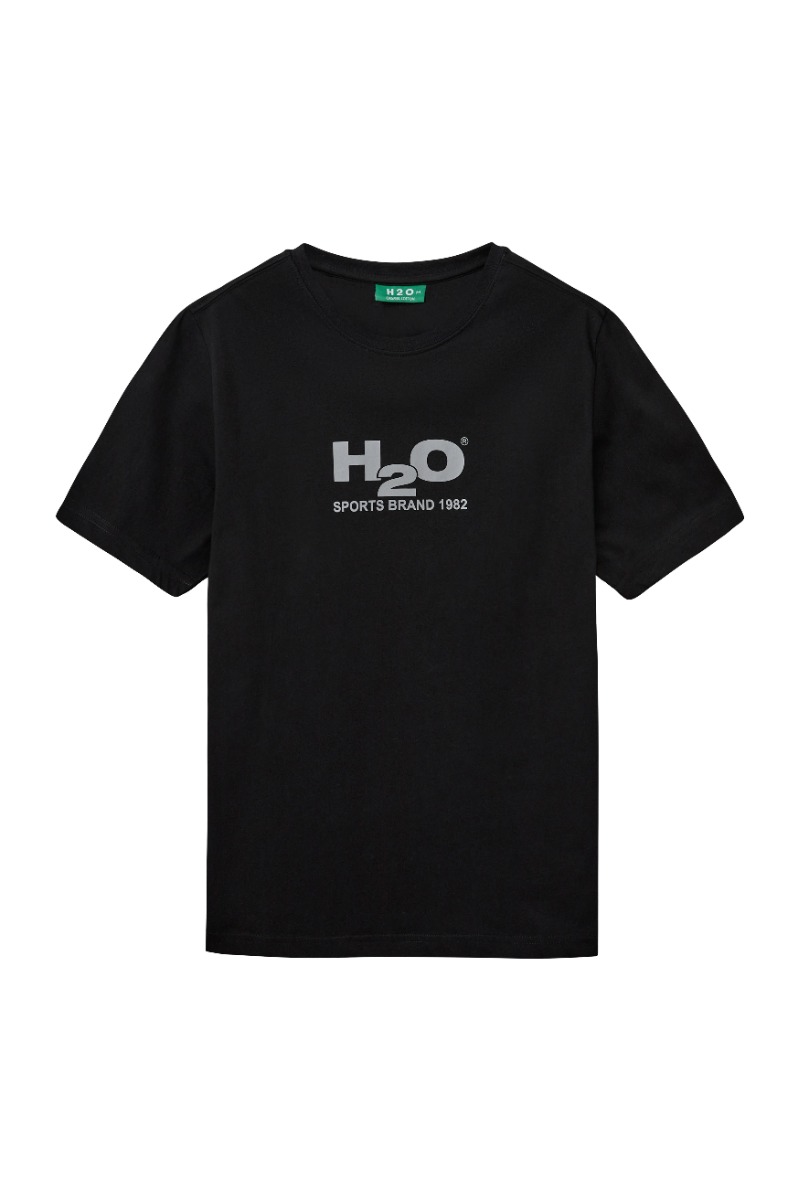 T Shirt   Logo Tee   Black Grey fra H2o