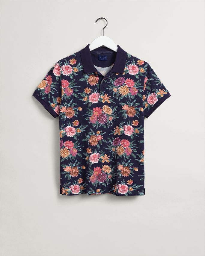 D2. Dahlia Print Pique Ss Rugger fra Gant