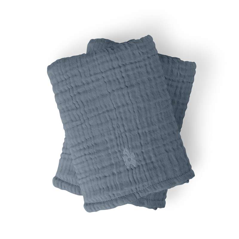 Pusleunderlag 6 Lag   2 Stk.   Muslin   Blue fra Sebra