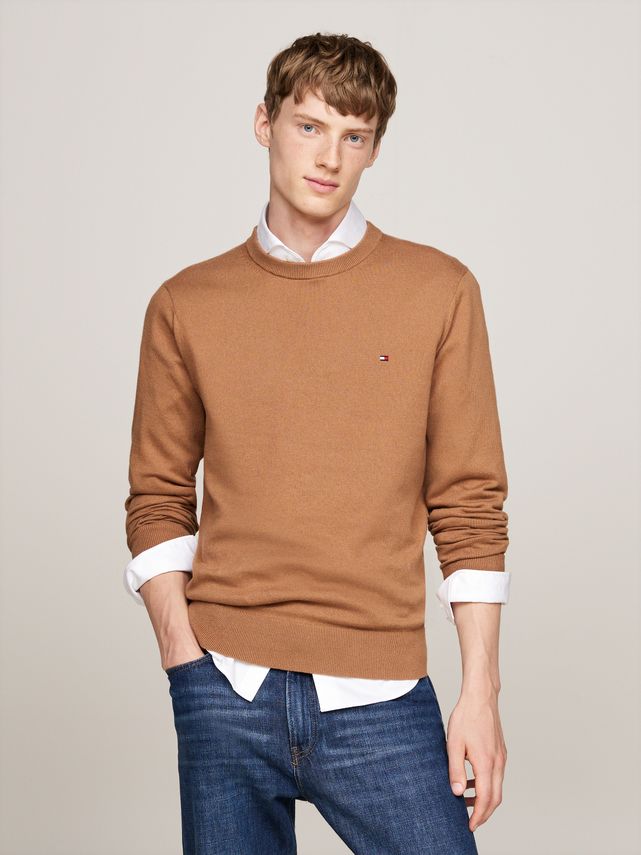 Pima Org Ctn Cashmere Crew Neck fra Tommy Hilfiger