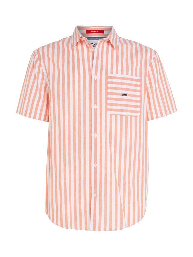Tjm Rlx Ss Stripe Linen Shirt fra Tommy Jeans