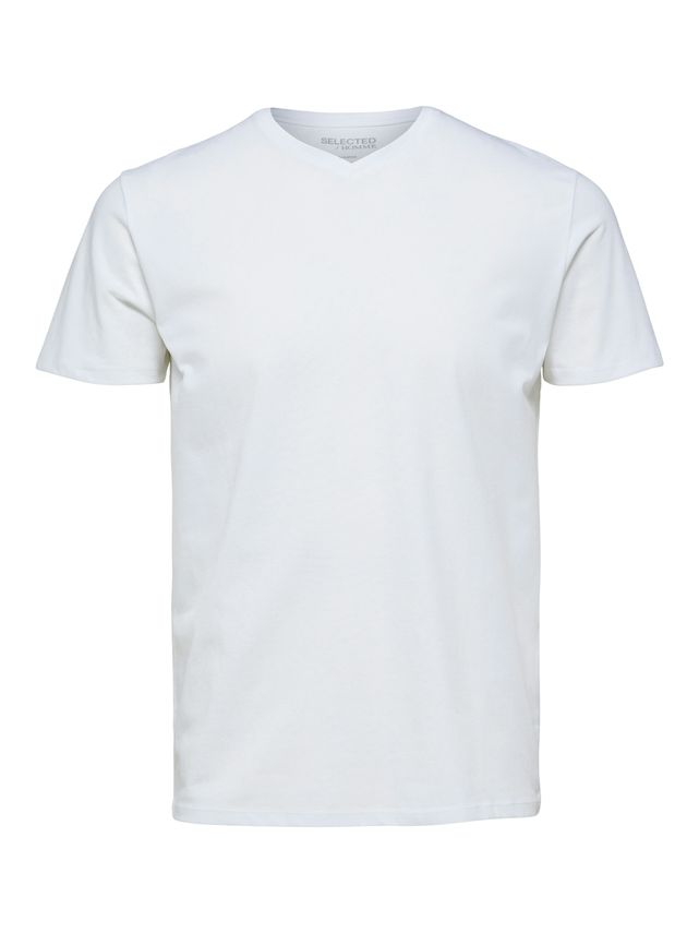 Slhael Ss V Neck Tee B Noos fra Selected