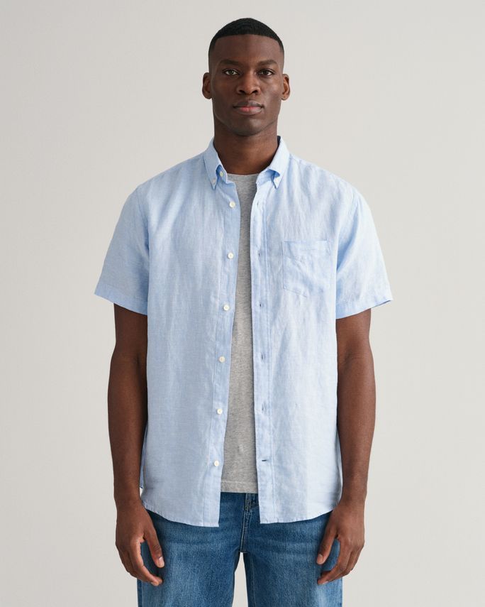 Reg Linen Ss Shirt fra Gant