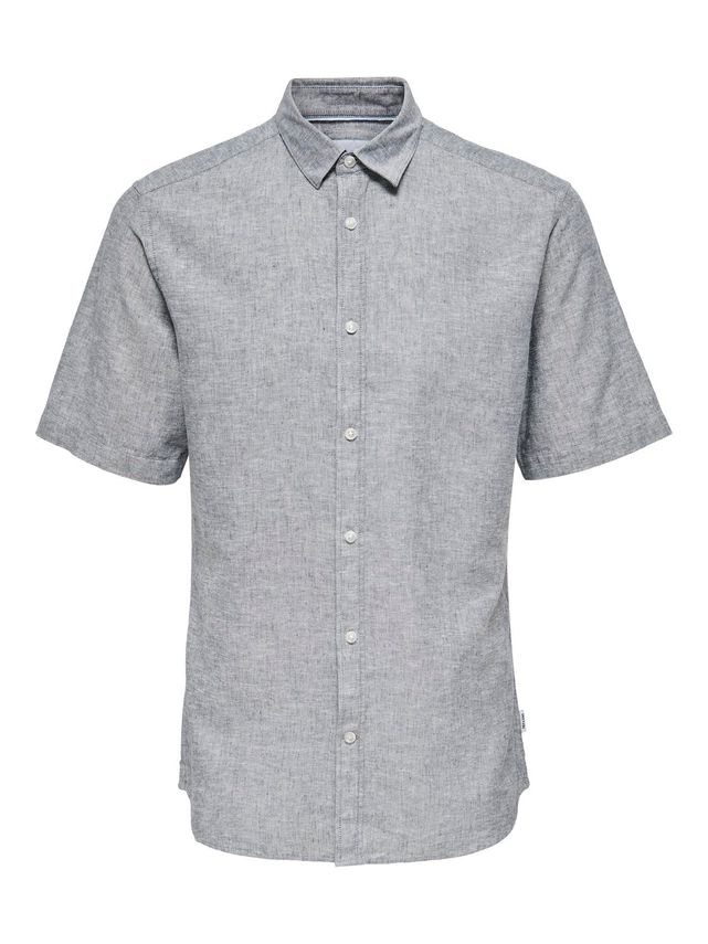 Onscaiden Ss Solid Linen Shirt Noos fra Only & Sons