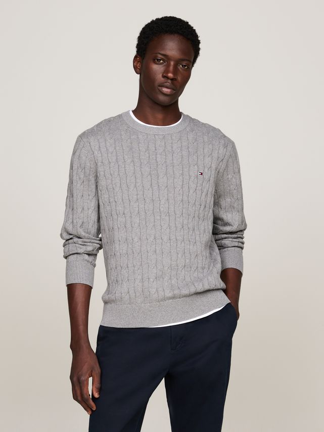 Classic Cable Crew Neck fra Tommy Hilfiger