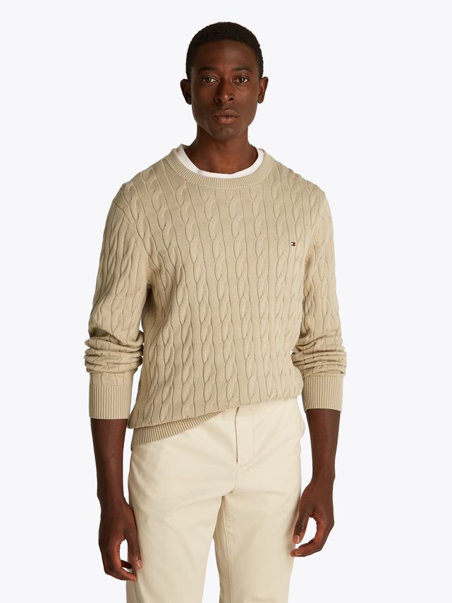 Classic Cable Crew Neck fra Tommy Hilfiger