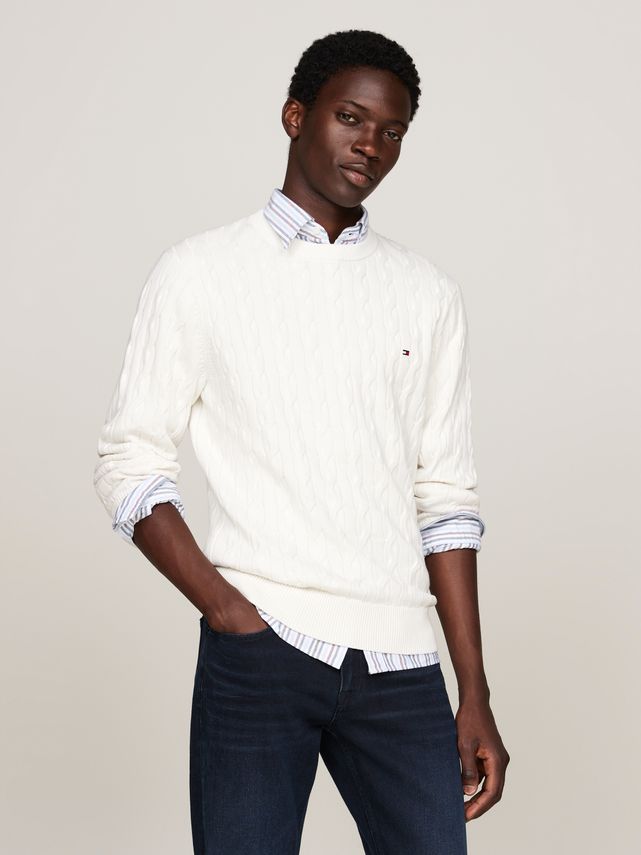 Classic Cable Crew Neck fra Tommy Hilfiger