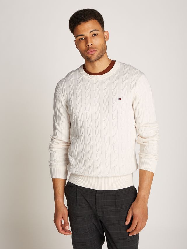 Classic Cable Crew Neck fra Tommy Hilfiger