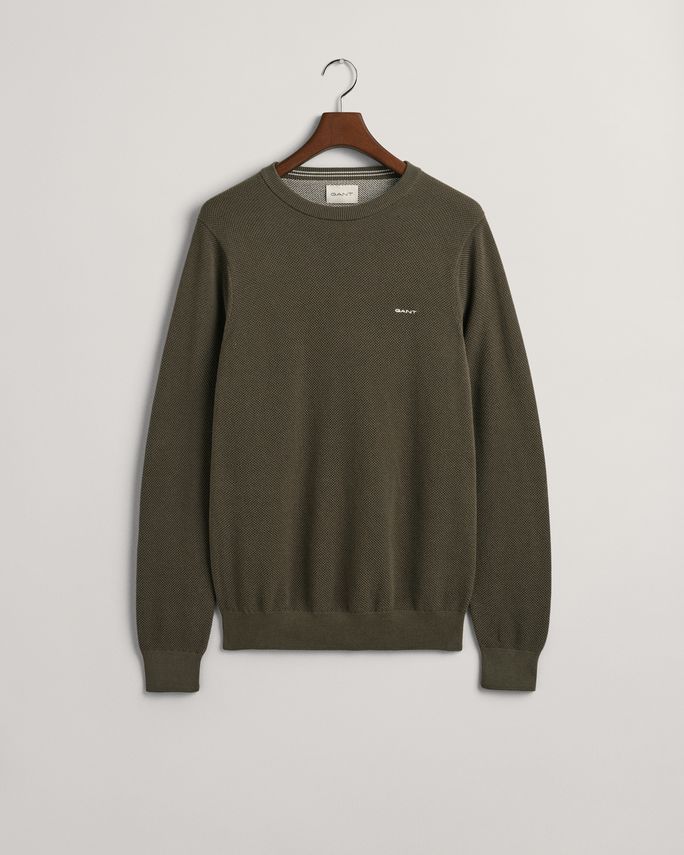 Cotton Pique C Neck fra Gant
