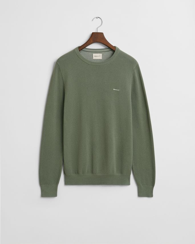 Cotton Pique C Neck fra Gant