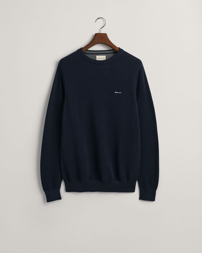 Cotton Pique C Neck fra Gant