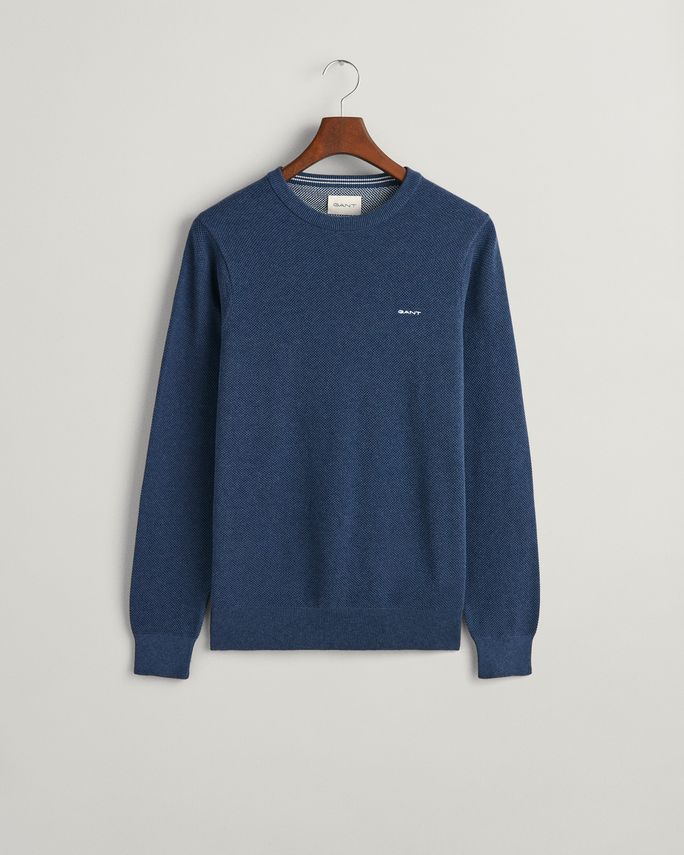 Cotton Pique C Neck fra Gant