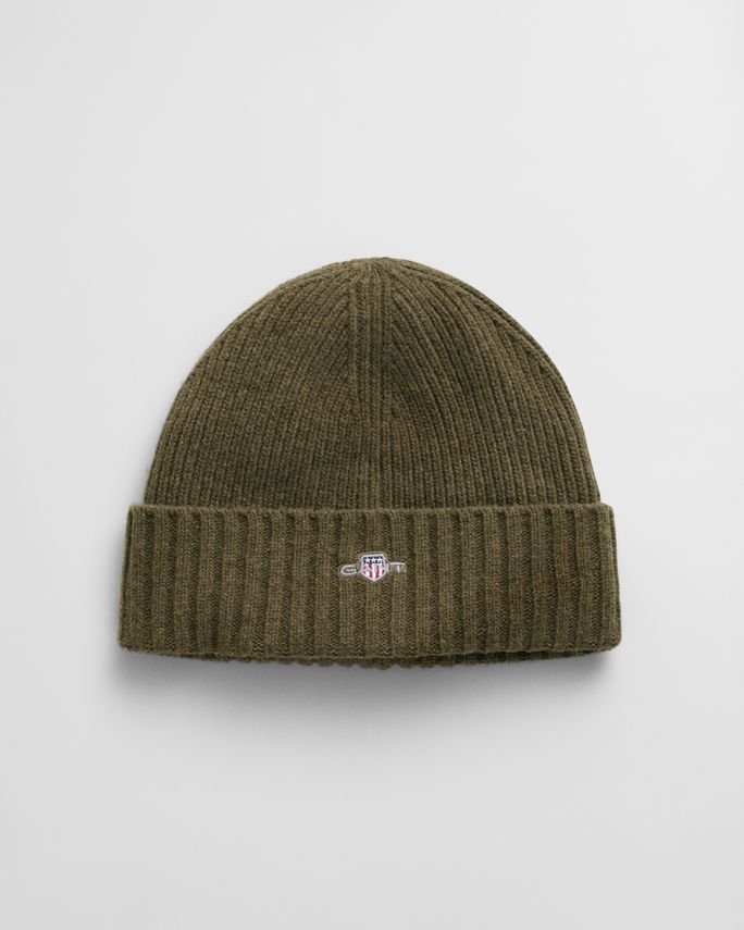 Unisex. Shield Wool Beanie fra Gant