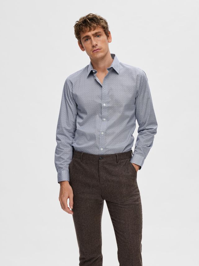 Slhslimsoho Aop Mix Shirt Ls B fra Selected