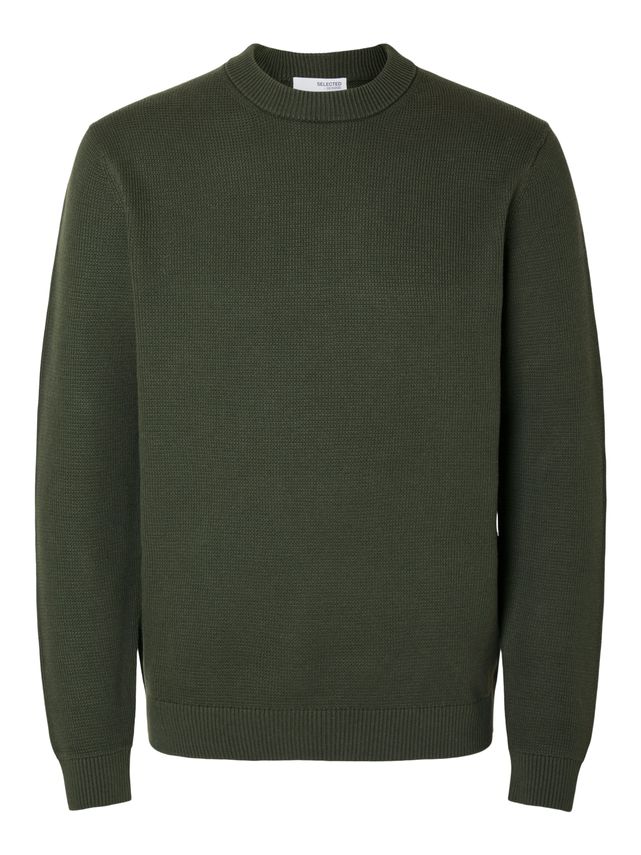 Slhdane Ls Knit Structure Crew Neck fra Selected