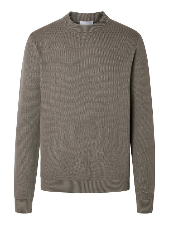 Slhdane Ls Knit Structure Crew Neck fra Selected