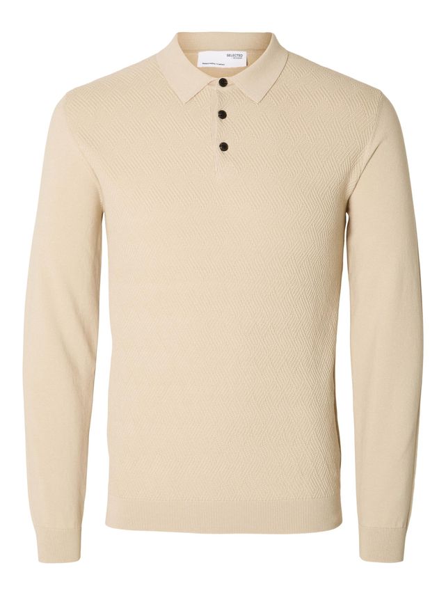 Slhcorner Ls Knit Structure Polo B fra Selected