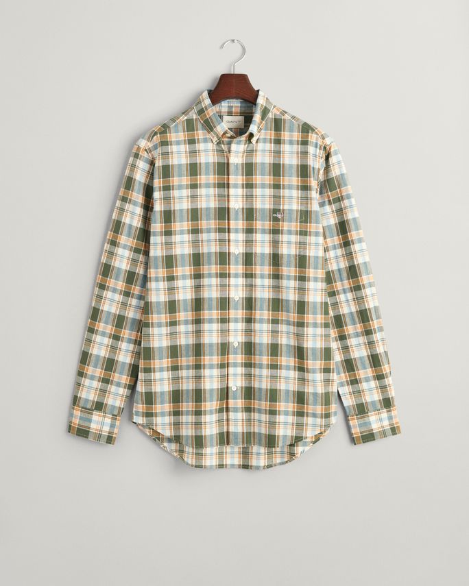 Reg Cotton Linen Check Shirt fra Gant