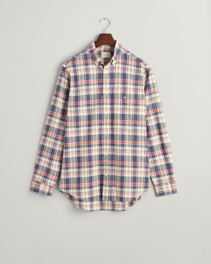 Reg Cotton Linen Check Shirt fra Gant