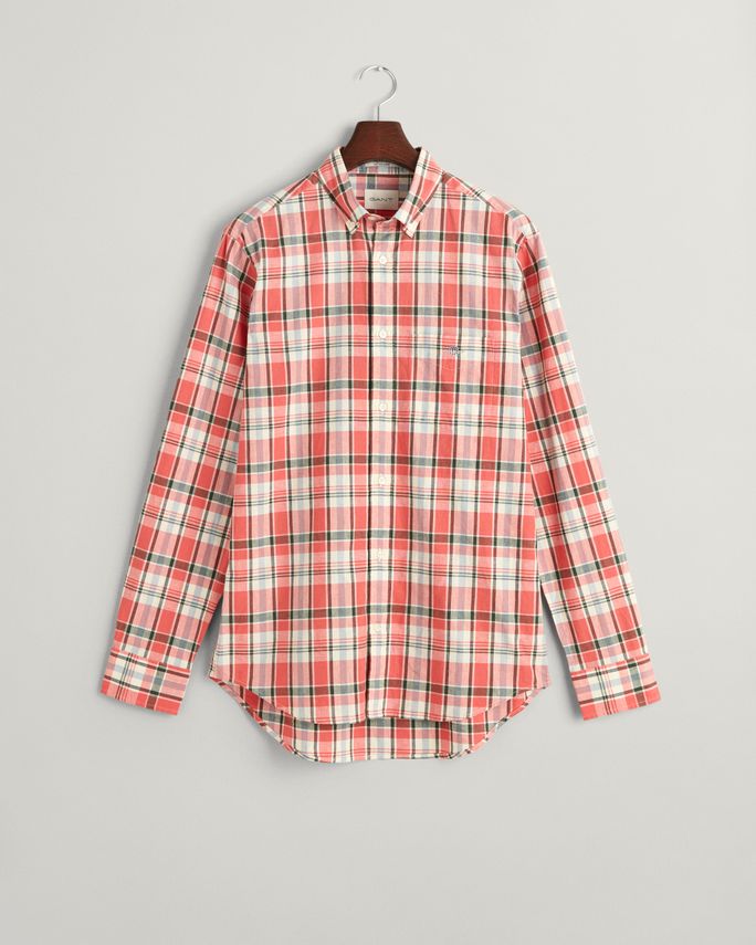 Reg Cotton Linen Check Shirt fra Gant