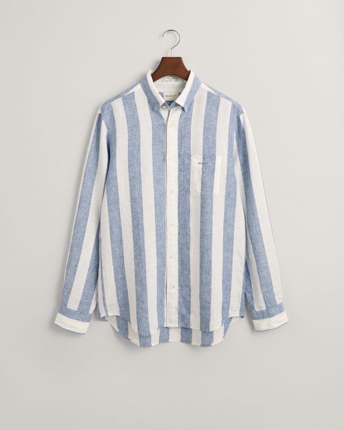Reg Bold Stripe Linen Shirt fra Gant