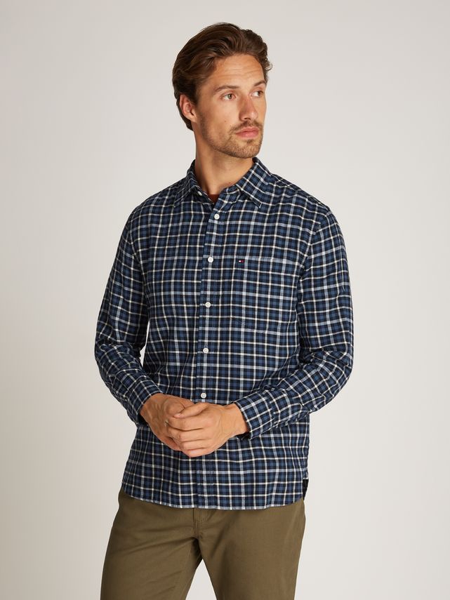 Brushed Linen Gingham Rf Shirt fra Tommy Hilfiger