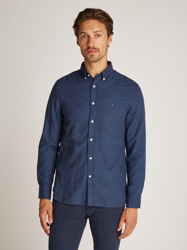 Brushed Linen Solid Sf Shirt fra Tommy Hilfiger