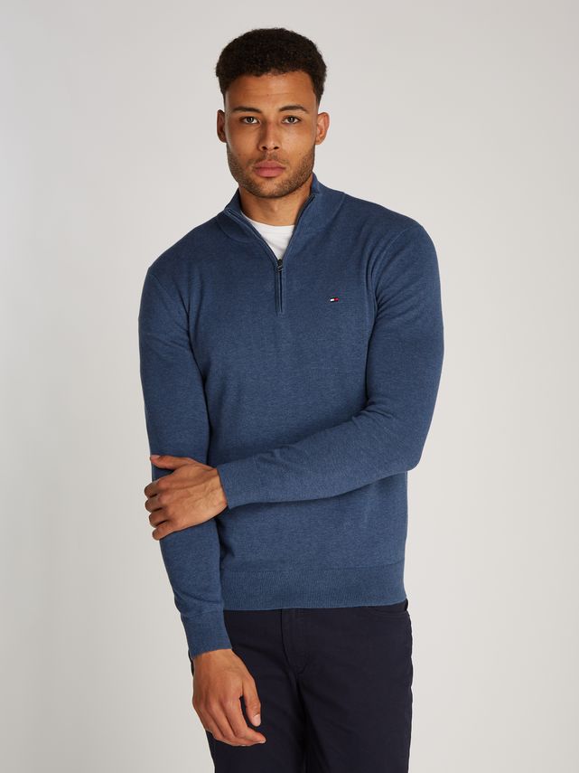 Essential Cotton Zip Mock fra Tommy Hilfiger