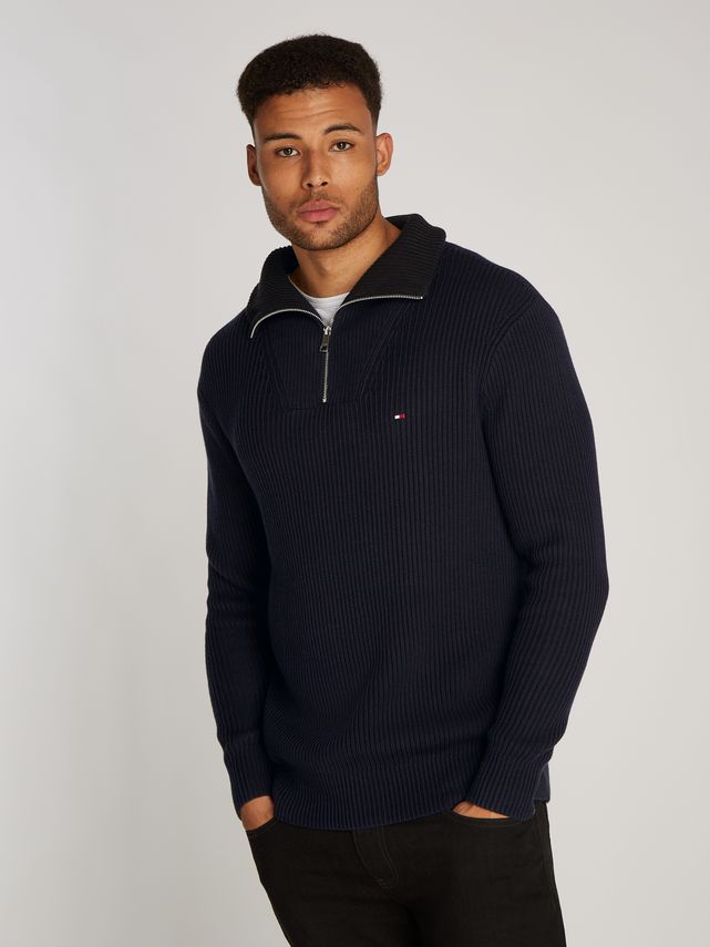 Chunky Cotton Rib Nautical Zp Mk fra Tommy Hilfiger